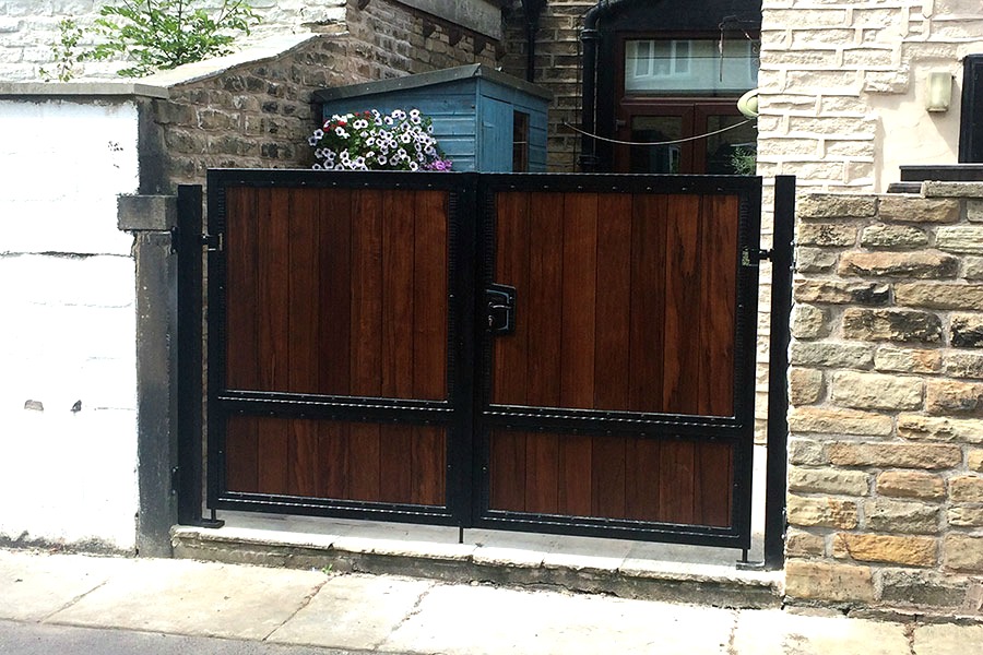 wooden small driveway gate