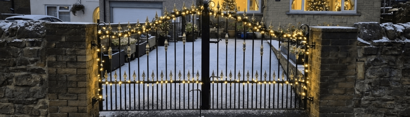 How to light up your gates for a festive and welcoming entrance